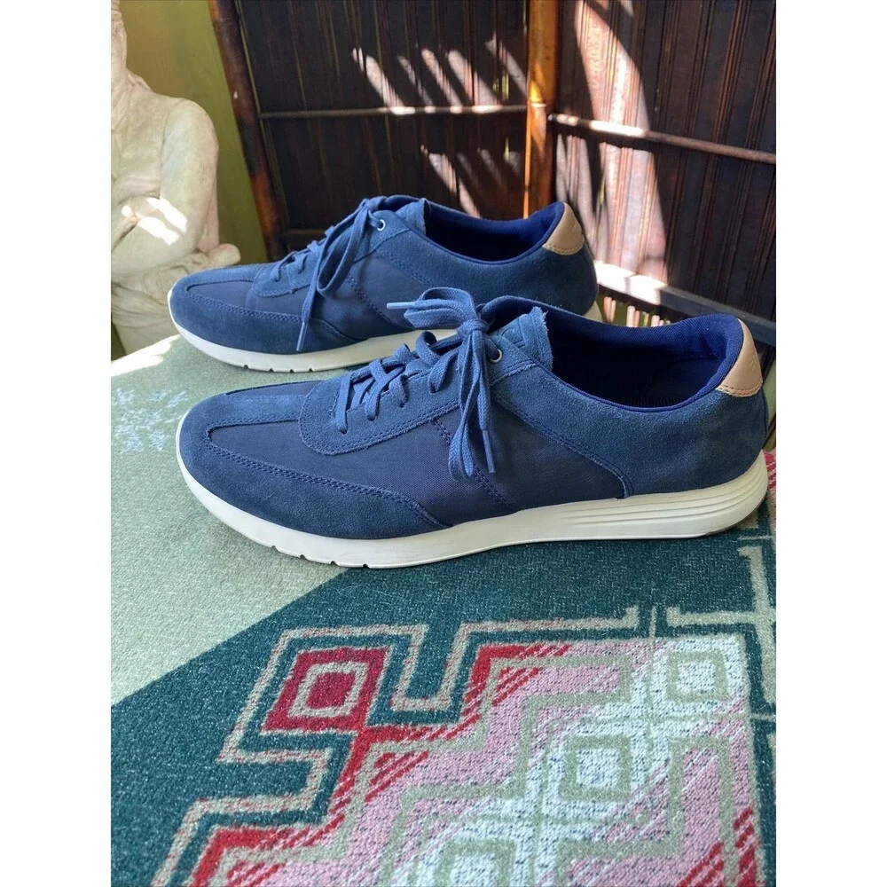 Men's Cole Haan 11 M Grand OS Navy Sneakers Classic Style Suede And Nylon